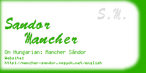 sandor mancher business card